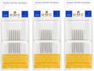 🧵 new package: 3 pack dmc size 26 cross stitch needles (18 needles in total) logo