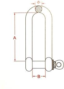 img 1 attached to 🔗 Marine Grade Stainless Steel 316 Long D Shackle 1/2-inch (12mm) - Dee Style