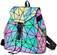 👜 geometric luminous shoulder bag set: women's holographic reflective purses and crossbody bags with wallet purse tote logo