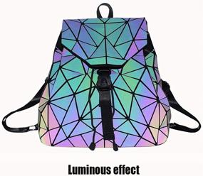 img 3 attached to 👜 Geometric Luminous Shoulder Bag Set: Women's Holographic Reflective Purses and Crossbody Bags with Wallet Purse Tote