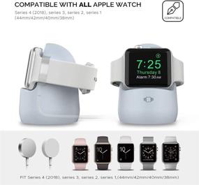 img 3 attached to Док-станция для зарядки AhaStyle из силикона для Apple Watch серии 7/6/5/4/3/2/1/SE (45/44/42/41/40/38 мм) аксессуары и принадлежности.