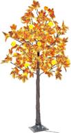 🍁 turnmeon 5.5ft prelit lighted fall maples tree with 16 pumpkins: warmly lit fall décor for indoor and outdoor autumnal celebrations логотип