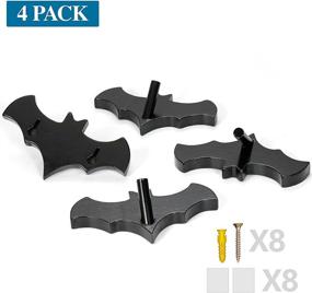 img 3 attached to 🦇 Gothic Bat Key Holder for Wall - Set of 4 Multifunctional Wall Hooks - Stylish Gothic Home Decor for Kitchen, Bathroom, Living Room, or Bedroom - Wooden Construction - 5 x 2.5 Inches - Black - Perfect Christmas Gifts