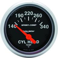 auto meter 3336 sport-comp electric cylinder head temperature gauge: accurate and reliable monitoring for optimal engine performance logo