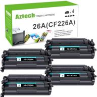 🖨️ black 4-pack aztech compatible toner cartridge replacement - hp 26a cf226a for pro m402n m402dw m402dn pro mfp m426fdw m426fdn m426dw printer logo