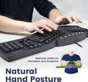 img 2 attached to 🖥️ Perixx Periboard-512 Ergonomic Split Keyboard - Natural Ergonomic Design - Black - Large Size 19.09"x9.29"x1.73", US English Layout - Enhanced SEO