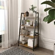 📚 frunimall 4 tier ladder shelf: industrial storage shelves for living room, bedroom or home office логотип