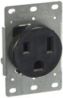 ⚡️ leviton 5374-s00 industrial grade flush mount receptacle - 50 amp, 250v, straight blade, black (1-pack) logo
