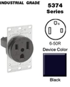 img 1 attached to ⚡️ Leviton 5374-S00 Industrial Grade Flush Mount Receptacle - 50 Amp, 250V, Straight Blade, Black (1-Pack)