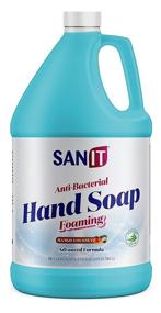 img 4 attached to Sanit Antibacterial Foaming Hand Soap Refill - Advanced Formula with Aloe Vera and Moisturizers - All-Natural Moisturizing Hand Wash - Made in USA, Mango Coconut Scent, 1 Gallon