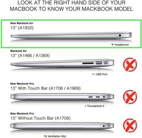 img 2 attached to 🔍 GMYLE MacBook Air 13 Inch Case 2020-2018: Crystal Clear Shell, Keyboard Cover, Privacy Slide, Screen Protector & More!