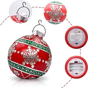 img 2 attached to LED Light Christmas Ball Ornaments - Indoor Festive Home Decor, Red Holiday Commercial Pendants - Battery Operated Xmas Tree Decoration - Red Ball