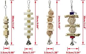 img 3 attached to 🐦 BWOGUE 7 Packs Bird Parrot Toys: Natural Wood Chewing Toy for Small Parakeets, Cockatiels, Conures, Finches, Budgies, Parrots, Love Birds - Hanging Swing Hammock, Climbing Ladders, & Cage Toys