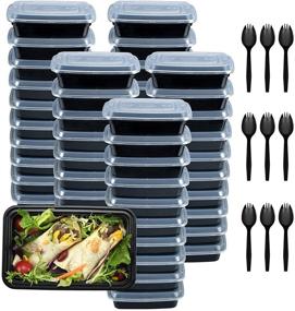 img 4 attached to 50 Pack Plastic Meal Prep Containers with Lids, 28oz Airtight Food Storage for Freezer, Reusable Lunch Box Togo, and Disposable Deli Takeout Containers
