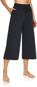 img 3 attached to 👖 DIBAOLONG Women's Capri Pants: Wide Leg Drawstring Yoga Pants for Comfortable Lounge and Pajama Wear with Pockets