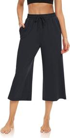 img 2 attached to 👖 DIBAOLONG Women's Capri Pants: Wide Leg Drawstring Yoga Pants for Comfortable Lounge and Pajama Wear with Pockets