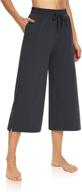 👖 dibaolong women's capri pants: wide leg drawstring yoga pants for comfortable lounge and pajama wear with pockets логотип