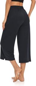 img 1 attached to 👖 DIBAOLONG Women's Capri Pants: Wide Leg Drawstring Yoga Pants for Comfortable Lounge and Pajama Wear with Pockets