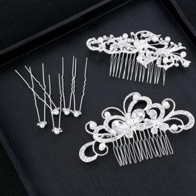 img 1 attached to 👰 Exquisite Set of 24 Wedding Bridal Hair Combs: Crystal Pearl Rhinestone Hair Clips and Pearl Hair Pins for Brides and Bridesmaids - Pattern Set 1