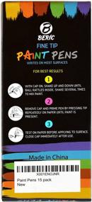 img 2 attached to 🖌️ Beric Premium Paint Pens 15-pack - Water-based, Fine Tip Markers - Writes on Various Surfaces - Water & Sun Resistant Vivid Colors - Low Odor & Long-lasting - Fast Drying Assorted Colors