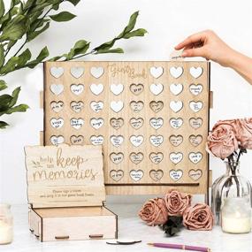 img 3 attached to 💍 J&A Homes Rustic Wedding Signs Drop Box Frame - Guestbook Alternative Creative Board with Wooden Hearts - Wedding Favor with 54 Slots