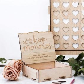 img 2 attached to 💍 J&A Homes Rustic Wedding Signs Drop Box Frame - Guestbook Alternative Creative Board with Wooden Hearts - Wedding Favor with 54 Slots