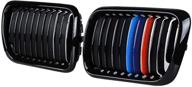 front gloss black m style kidney grille grill pair for 97-99 e36 3-series 318i 323ic 328i 323i logo