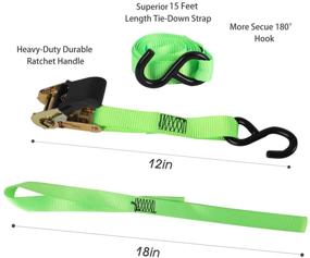 img 1 attached to XSTRAP 4PK 15Ft Ratchet Tie Down Straps with 4PCS Soft Loops: Secure and Reliable Transportation Solution