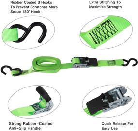 img 3 attached to XSTRAP 4PK 15Ft Ratchet Tie Down Straps with 4PCS Soft Loops: Secure and Reliable Transportation Solution