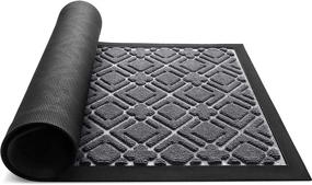 img 4 attached to 🚪 KMAT Door Mat Inside Outside: Anti-Slip, Durable Rubber Doormat for High Traffic Areas - 30x17 inches, Grey