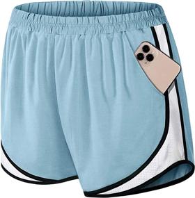 img 4 attached to 🏃 Functional and Stylish: Fulbelle Womens Double Layer Athletic Shorts with Pockets - Enhanced Elastic Waist for Running