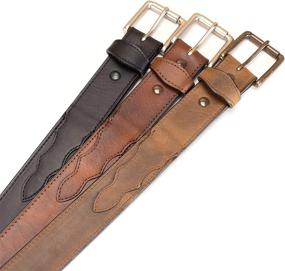 img 2 attached to 🏻 Handcrafted Amish Tanned Scalloped Black Men's Accessories: Superior Quality and Style