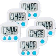 convenient 6 pack small digital kitchen timer with magnetic back, on/off switch, and count up/countdown features logo