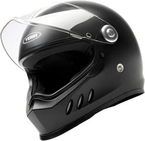 img 2 attached to 🏍️ YEMA YM-833 Full Face Motorcycle Helmet DOT & ECE Approved - Matte Black, S - Ideal for Adult Men and Women