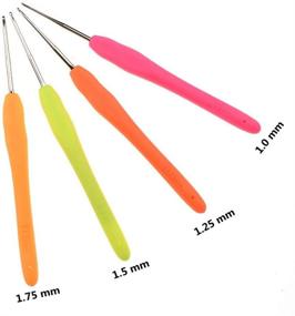 img 3 attached to 🧶 Katech 4-Piece Crochet Hook Set with Multicolor Handles - Ergonomic Lace Crochet Hooks in Different Sizes (1.0-1.75 mm) for Fine Work, Lace Knitting - DIY Yarn Weave Tools with Smooth Knitting Needles (Random Color)