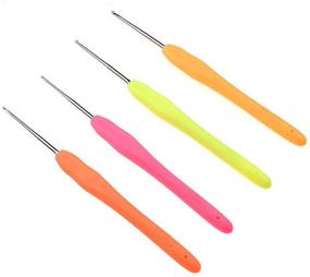 img 4 attached to 🧶 Katech 4-Piece Crochet Hook Set with Multicolor Handles - Ergonomic Lace Crochet Hooks in Different Sizes (1.0-1.75 mm) for Fine Work, Lace Knitting - DIY Yarn Weave Tools with Smooth Knitting Needles (Random Color)