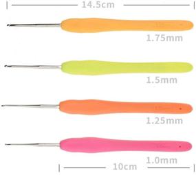 img 2 attached to 🧶 Katech 4-Piece Crochet Hook Set with Multicolor Handles - Ergonomic Lace Crochet Hooks in Different Sizes (1.0-1.75 mm) for Fine Work, Lace Knitting - DIY Yarn Weave Tools with Smooth Knitting Needles (Random Color)