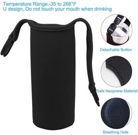 img 3 attached to 👜 DanziX Neoprene Replacement Carrying Case in Sleek Black - Protect and Transport Your Valuables Safely