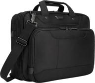 🖥️ targus slim business laptop briefcase with tsa friendly checkpoint, file & compartment organizer, safeport protection, fits 14-inch laptop, black (cuct02ua14s) logo