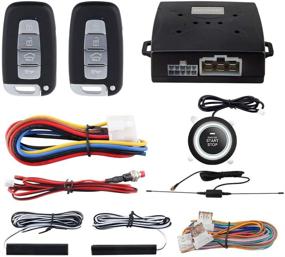 img 4 attached to 🚗 EASYGUARD DC12V Система без ключа с близким блокированием/разблокированием, кнопкой пуска, дистанционным запуском двигателя - PKE Система автомобильной сигнализации.