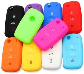 img 1 attached to 🔑 High-Quality Silicone Key Cover for VW Volkswagen 3 Button Keyless Entry Remote Fob Shell - Enhances Protection and Compatibility with AndyGo brand