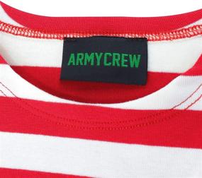 img 1 attached to 👕 Stylish and Comfortable Armycrew Kids Red White Stripe Cotton Shirt