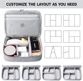 img 1 attached to 🔌 Streamlined Grey Travel Cable Organizer Bag - Effortlessly Store All Your Electronic Accessories, Cords, Chargers, and Personal Items Efficiently in Double Layer Storage