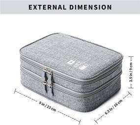 img 3 attached to 🔌 Streamlined Grey Travel Cable Organizer Bag - Effortlessly Store All Your Electronic Accessories, Cords, Chargers, and Personal Items Efficiently in Double Layer Storage