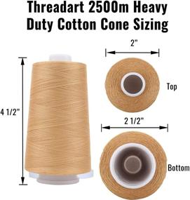 img 4 attached to Threadart Heavy Duty Cotton Quilting Thread - 2500 Meter Cones, Color 757 - Denim Blue (40/3) - 19 Color Options!