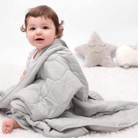 img 1 attached to 👶 Soft and Breathable TILLYOU Down Alternative Toddler Comforter Blanket - Perfect for Baby Boys and Girls, 39”x47”, Gray