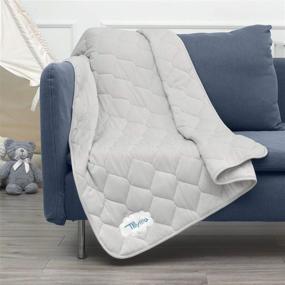 img 2 attached to 👶 Soft and Breathable TILLYOU Down Alternative Toddler Comforter Blanket - Perfect for Baby Boys and Girls, 39”x47”, Gray