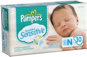img 1 attached to 👶 Подгузники Pampers Swaddlers Sensitive Jumbo Pack: размер для новорожденных, 30 штук (4 упаковки)