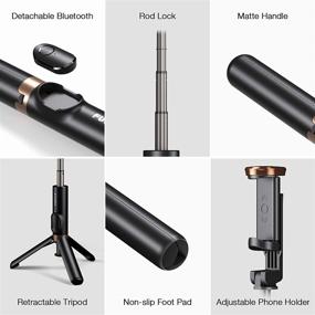 img 2 attached to 📸 Fufly Bluetooth Selfie Stick Tripod - Удлиняемый держатель для селфи-палки 3 в 1 мини-портативная селфи-палка из алюминия с отсоединяемым Bluetooth-пультом и держателем для телефона для iPhone, Galaxy, Huawei, Samsung - идеальное решение для селфи.