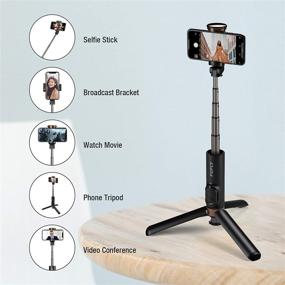 img 3 attached to 📸 Fufly Bluetooth Selfie Stick Tripod - Удлиняемый держатель для селфи-палки 3 в 1 мини-портативная селфи-палка из алюминия с отсоединяемым Bluetooth-пультом и держателем для телефона для iPhone, Galaxy, Huawei, Samsung - идеальное решение для селфи.